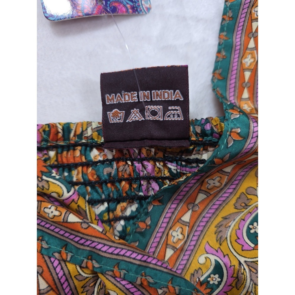 Boho Paisley Wide Leg Jumpsuit Made In India One Size M/L Festival Resort - Picture 7 of 11